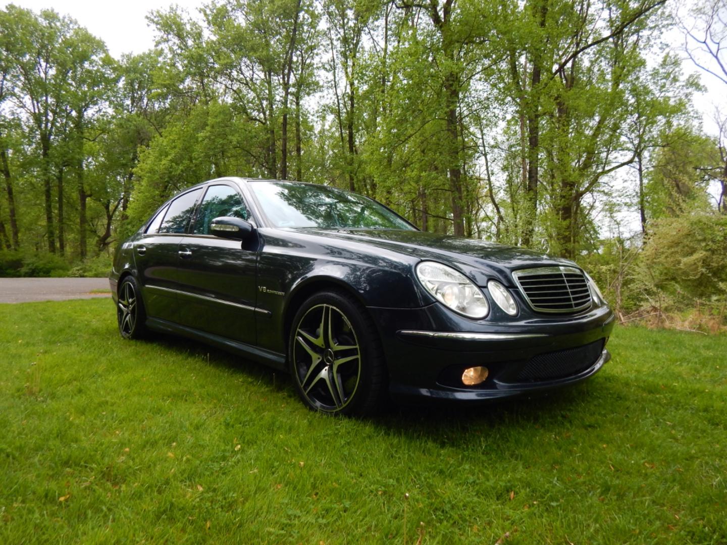 2005 Blue /Black Leather Mercedes-Benz AMG E55 AMG (WDBUF76J45A) with an 5.4L V8 SOHC 24V SUPERCHARGED engine, 5-Speed Automatic Overdrive transmission, located at 6528 Lower York Road, New Hope, PA, 18938, (215) 862-9555, 40.358707, -74.977882 - Here for sale is a super cool, very rare, 2005 Mercedes-Benz E55 AMG. Under the hood is one of Mercedes best V8's, the supercharged 5.4 liter. It puts the power to the rear wheels via an automatic 5 speed transmission equipped with push button speed shift technology. Options include: keyless entry - Photo#3